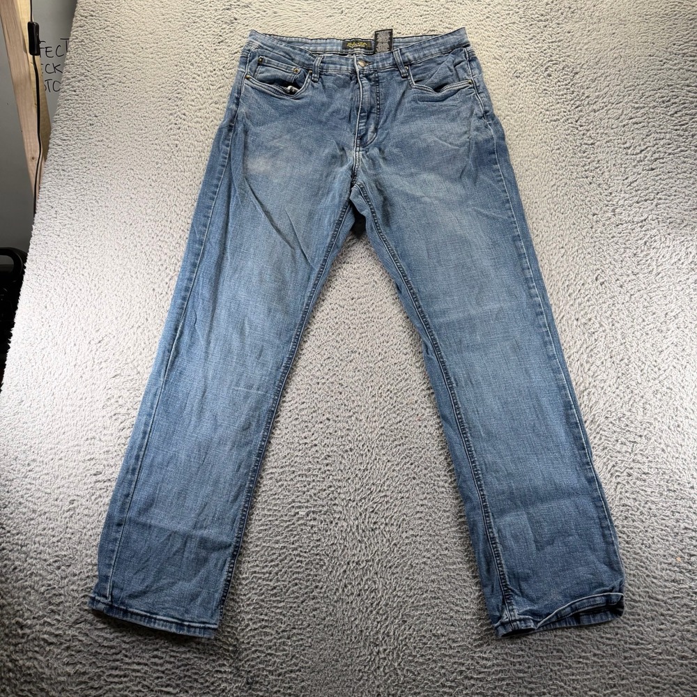 UrbanStar Jeans Mens 34x32 Blue Cotton Denim Straight Stretch Faded Workwear